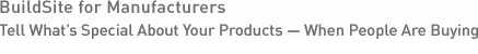 BuildSite for Manufacturers